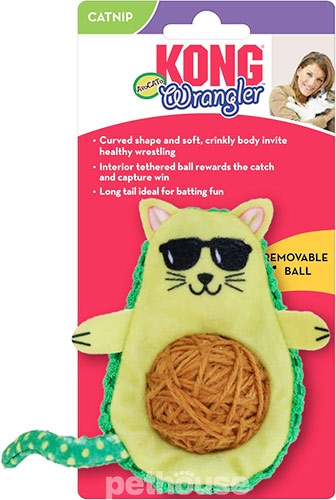 Kong Wrangler AvoCATo Интерактивная игрушка "АвоКОТо с клубочком" для кошек