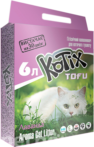 Kotix Tofu Соєвий наповнювач для котячого туалету, з ароматом лаванди