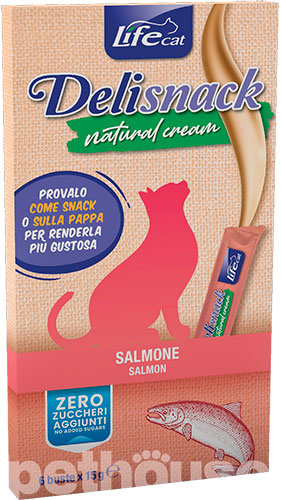 LifeCat Deli Snack Cream Кремові ласощі з лососем для котів 