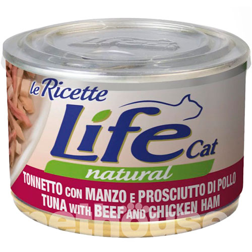 LifeCat le Ricette Тунець з яловичиною та курячою шинкою для котів
