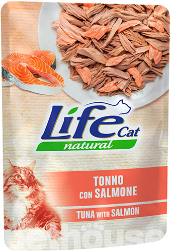 LifeCat Тунець з лососем у желе для котів, пауч