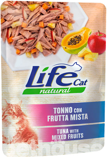 LifeCat Тунец с фруктовым миксом в желе для кошек, пауч