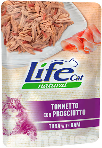 LifeCat Тунец с куриной ветчиной в желе для кошек, пауч