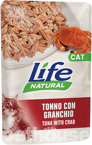 LifeCat Тунец с крабом в желе для кошек, пауч