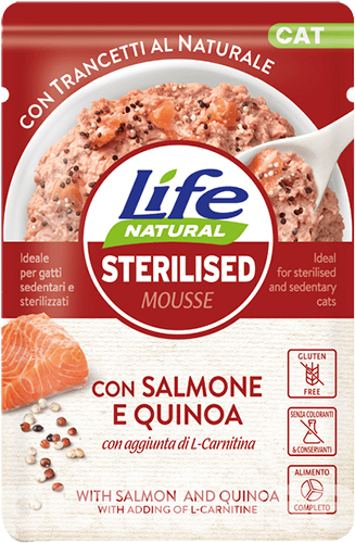 LifeCat Sterilised Mousse Лосось із кіноа для стерилізованих котів, пауч