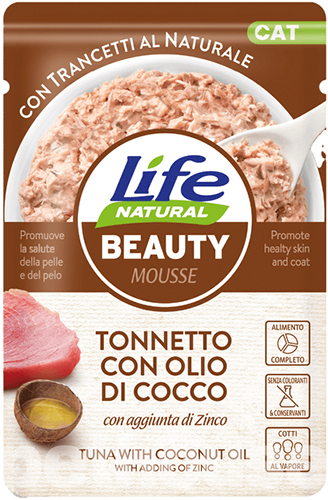 LifeCat Beauty Mousse Тунець із кокосовою олією для котів, пауч