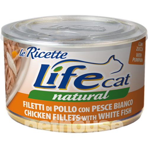 LifeCat le Ricette Куряче філе з білою рибою та гарбузом для котів