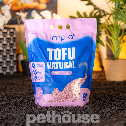 Limpia Tofu Соевый наполнитель для кошачьего туалета, с ароматом лаванды