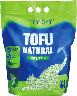 Limpia Tofu Соєвий наповнювач для котячого туалету, з ароматом зеленого чаю