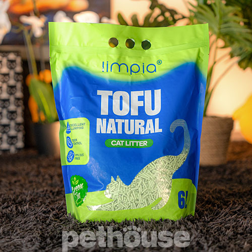 Limpia Tofu Соевый наполнитель для кошачьего туалета, с ароматом зеленого чая