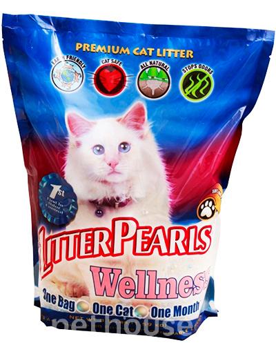 Litter Pearls Wellness, кварцовий наповнювач для котячого туалету