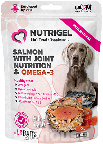 LK Baits Pet Nutrigel Salmon L-XL LK Baits Pet Nutrigel Lamb Функціональні ласощі з ягням і пробіотиками для суглобів для собак