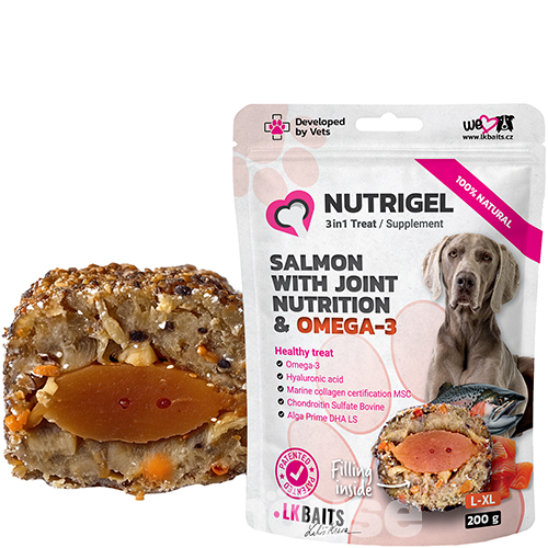 LK Baits Pet Nutrigel Salmon L-XL LK Baits Pet Nutrigel Lamb Функціональні ласощі з ягням і пробіотиками для суглобів для собак