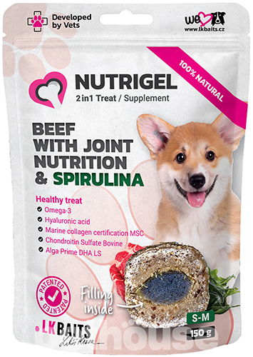LK Baits Pet Nutrigel Beef Функціональні ласощі з яловичиною і спіруліною для суглобів для собак середніх порід