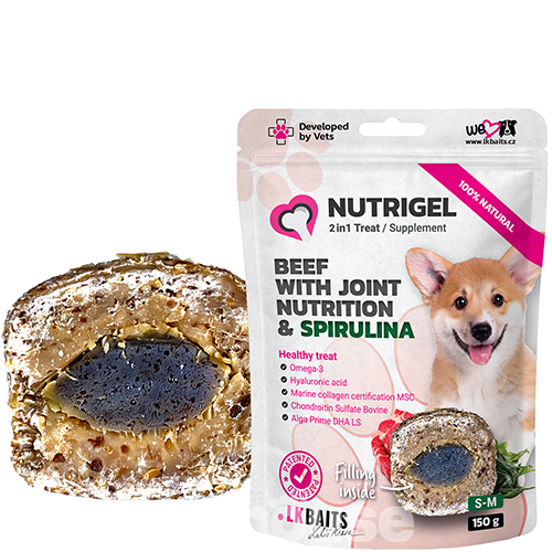 LK Baits Pet Nutrigel Beef Функціональні ласощі з яловичиною і спіруліною для суглобів для собак середніх порід
