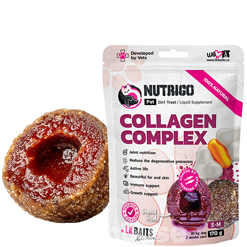 LK Baits Pet Nutrigo Collagen Complex S-M Функціональні ласощі з начинкою із рідкого колагену для собак середніх порід LK Baits Pet Nutrigo Collagen Complex S-M Функціональні ласощі з начинкою із рідкого колагену для собак середніх порід