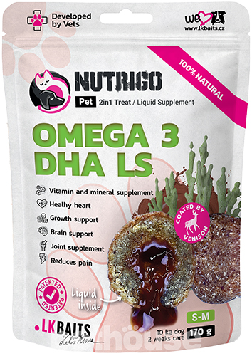 LK Baits Pet Nutrigo Omega-3 Algae S-M Функціональні ласощі з олією водоростей для собак середніх порід LK Baits Pet Nutrigo Omega-3 Algae S-M Функціональні ласощі з олією водоростей для собак середніх порід
