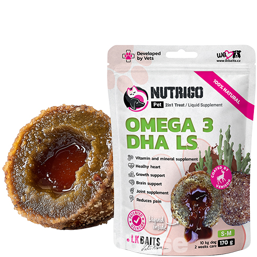 LK Baits Pet Nutrigo Omega-3 Algae S-M Функціональні ласощі з олією водоростей для собак середніх порід LK Baits Pet Nutrigo Omega-3 Algae S-M Функціональні ласощі з олією водоростей для собак середніх порід