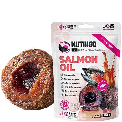 LK Baits Pet Nutrigo Salmon Oil S-M  Функціональні ласощі з олією лосося для собак середніх порід