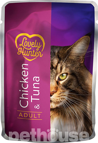 Lovely Hunter Adult Chicken And Tuna Кусочки с курицей и тунцом в соусе для кошек