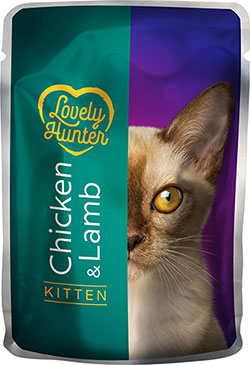 Lovely Hunter Kitten Chicken And Lamb Кусочки с курицей и ягненком в соусе для котят