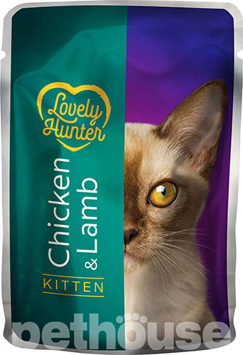 Lovely Hunter Kitten Chicken and Lamb Кусочки с курицей и ягненком в соусе для котят