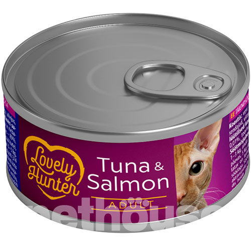 Lovely Hunter Adult Tuna And Salmon Кусочки тунца и лосося в соусе для кошек