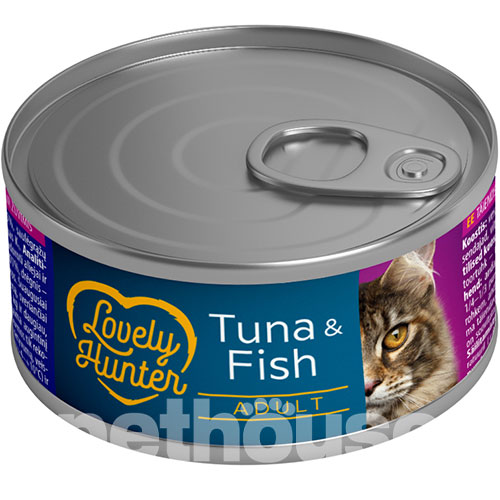 Lovely Hunter Adult Tuna And Fish Шматочки тунця та білої риби в соусі для котів