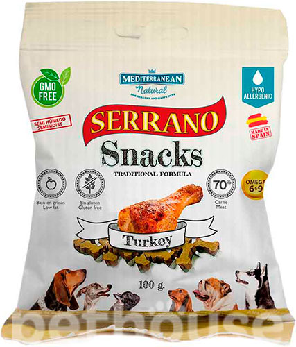 Mediterranean Natural Serrano Snacks Dog Adult Turkey