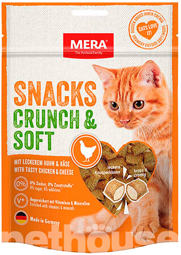 Mera Snacks Crunch & Soft Cat Adult Chicken & Cheese (Huhn & Käse)