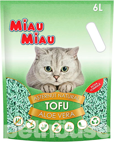 Miau Miau Tofu Соевый наполнитель для туалета, с ароматом алоэ