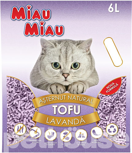 Miau Miau Tofu Соевый наполнитель для туалета, с ароматом лаванды