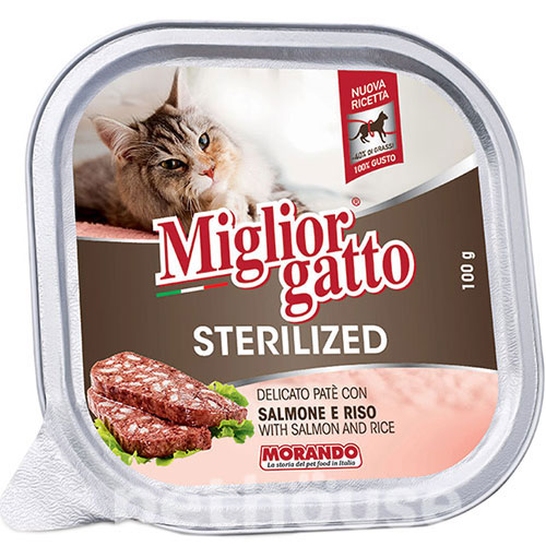 Migliorgatto Sterilized паштет с лососем и рисом