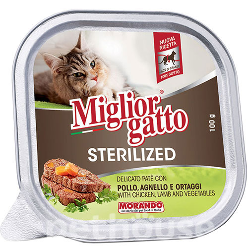 Migliorgatto Sterilized паштет з куркою, ягням та овочами