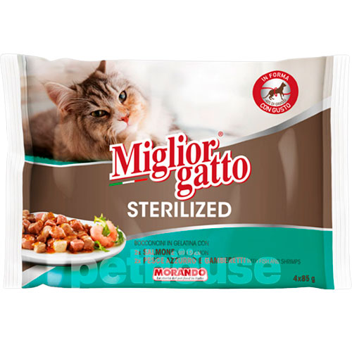 Migliorgatto Sterilized Fish Mix Набір вологого корму в желе для котів