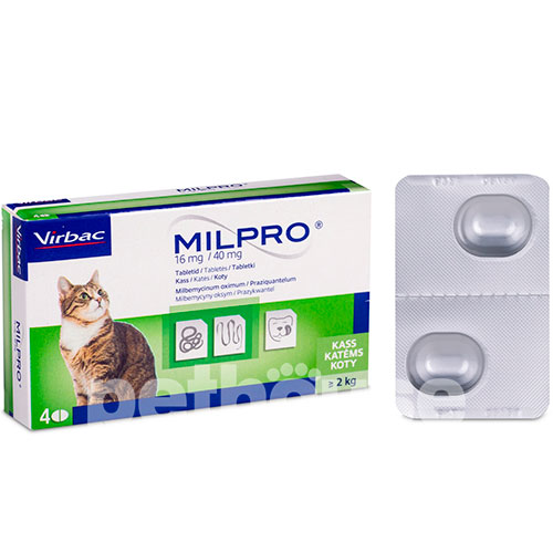 Milpro Таблетки от глистов для кошек весом от 2 до 8 кг, фото 2