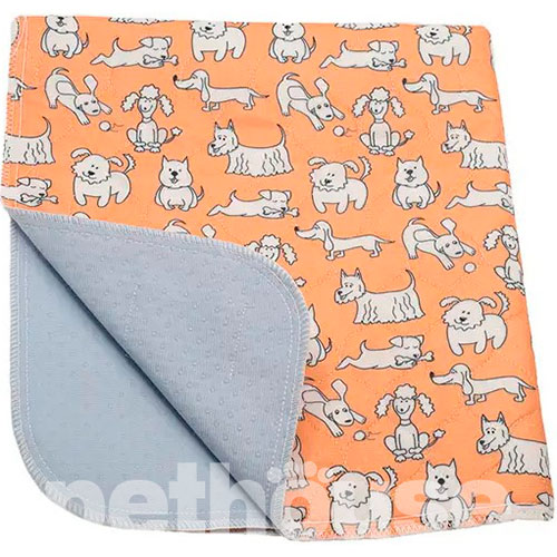 Misoko Многоразовая пеленка "Щенки" для собак, оранжевая