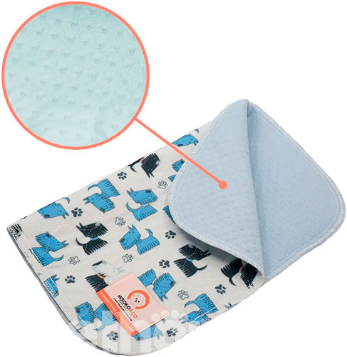 Misoko Многоразовая пеленка "Голубые собачки" для собак