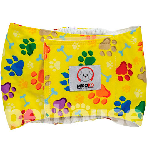 Misoko Многоразовый подгузник "Лапки" для кобелей