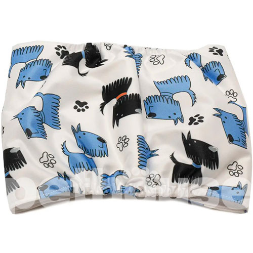 Misoko Многоразовый подгузник "Голубые собачки" для кобелей