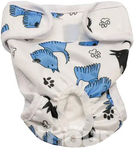 Misoko Многоразовый подгузник "Голубые собачки" для собак