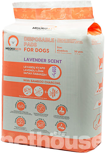 Misoko Пеленки с углем и ароматом лаванды для собак