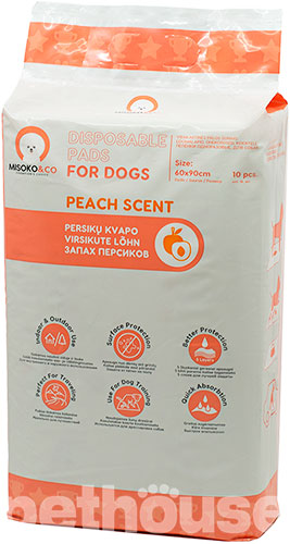 Misoko Пеленки "Щенки и косточки" с ароматом персика для собак, большие