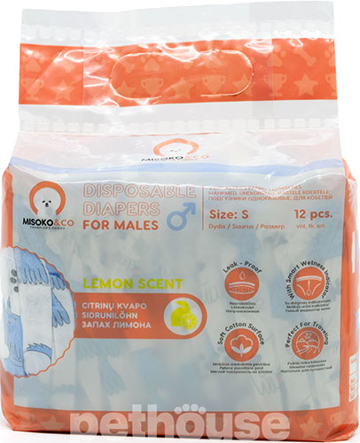 Misoko Подгузники "Щенки" с ароматом лимона для кобелей
