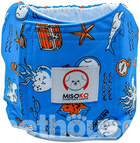 Misoko Многоразовый подгузник "Осьминог" для кобелей, синий