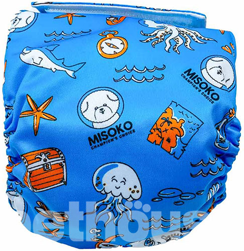 Misoko Многоразовый подгузник "Осьминог" для кобелей, синий