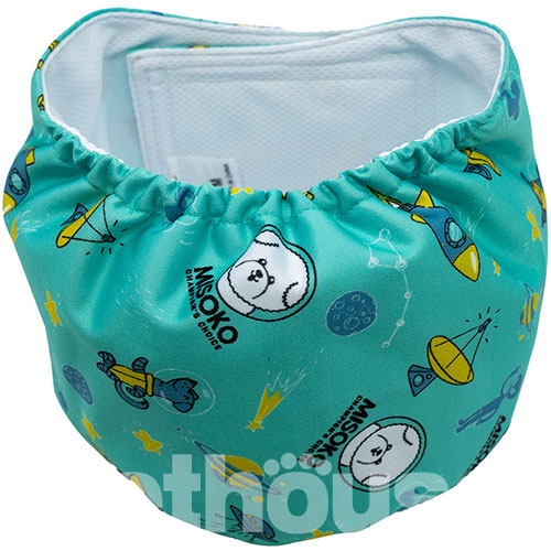 Misoko Многоразовый подгузник "Ракеты" для кобелей, мятный