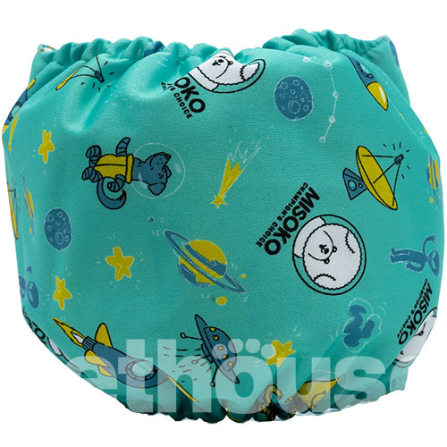 Misoko Многоразовый подгузник "Ракеты" для кобелей, мятный