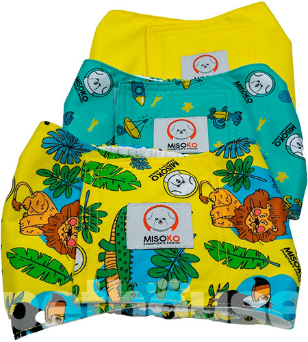 Misoko Набор многоразовых подгузников "Праздники" для кобелей, 3 шт