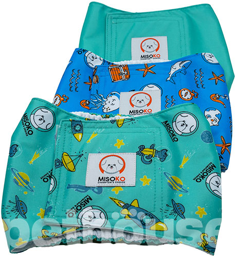 Misoko Набор многоразовых подгузников "Сокровище" для кобелей, 3 шт